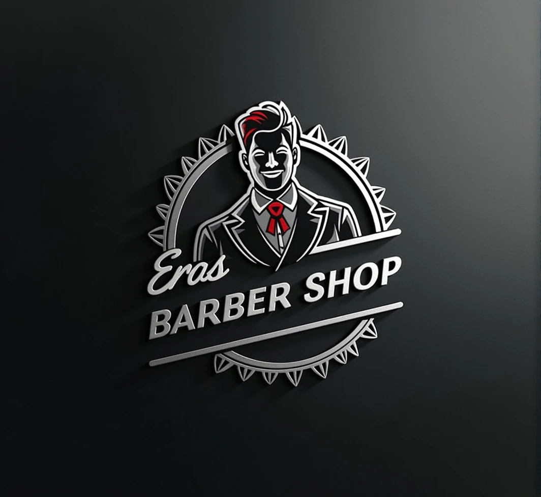 Logo for an urban style barber shop that says Eros barber shop 