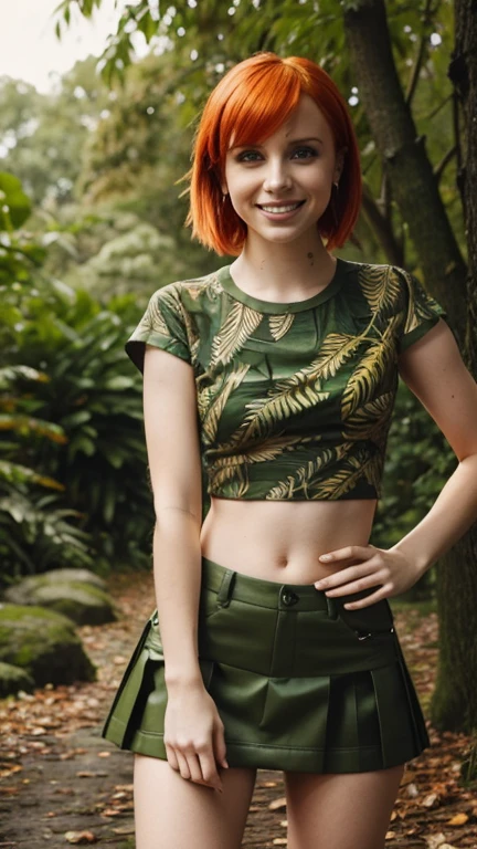 Hayley Williams wearing clothes made of leaves sexy and smiling