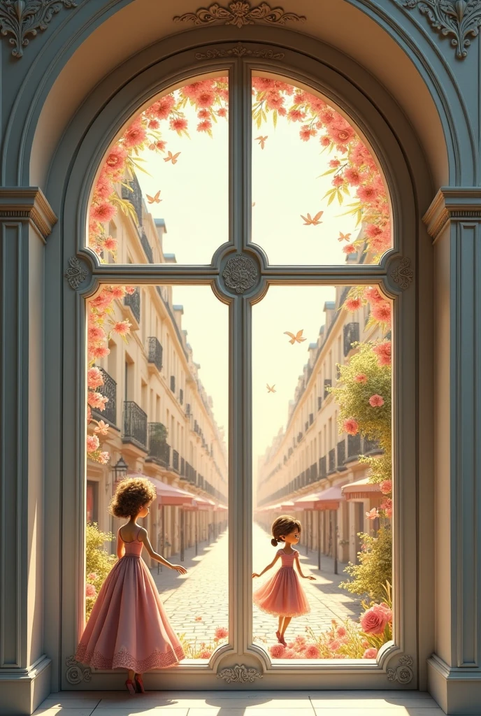 French-style animated window assembly