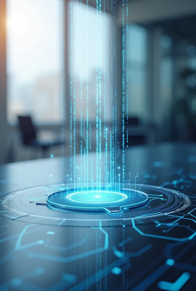 Create an image with a professional background from the technology niche for a work profile measuring 1080px by 1080px