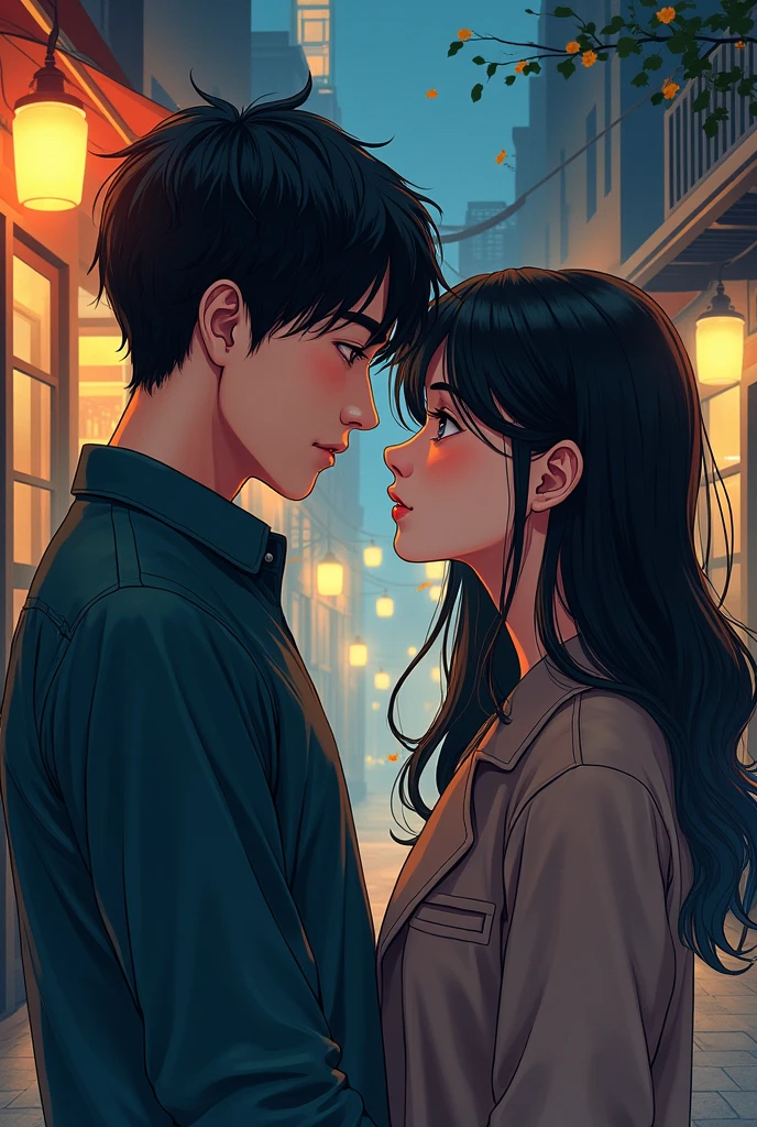 Create an art with the theme of the drama The Secret of Us Manhwa style similar to the main characters
