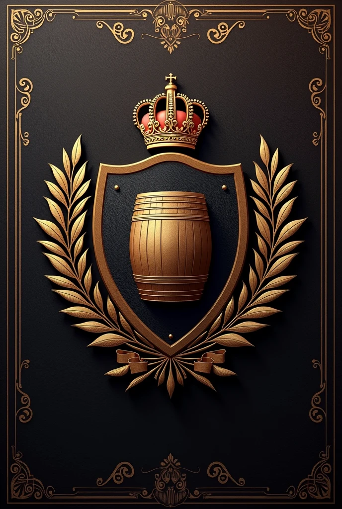 Coat of arms logo for company , Northeastern luxury events, private individuals, of high cocktails.  "U' Barril de Drinks" consultancy & Events . 