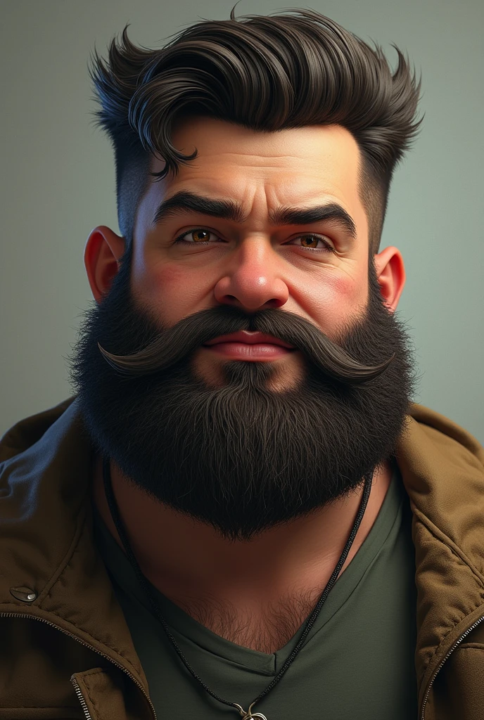 Create a chubby ager with a Wolverine beard 