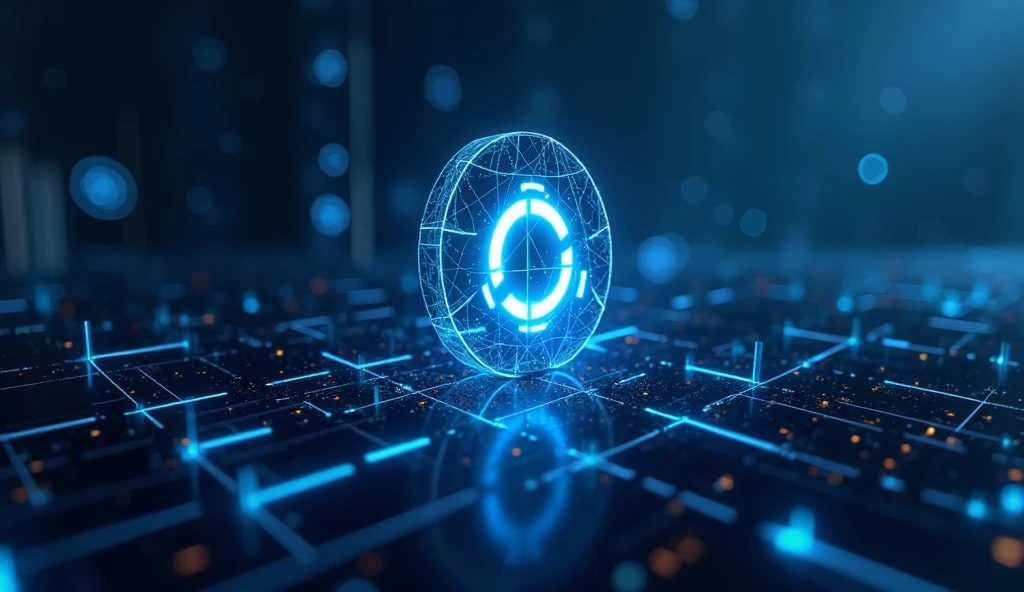 Let it carry that logo in a futuristic blockchain image