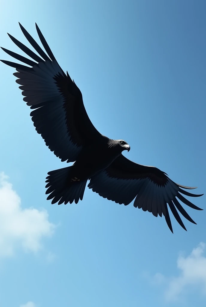 Create a vulture in the sky by stretching its wings but only making it look black