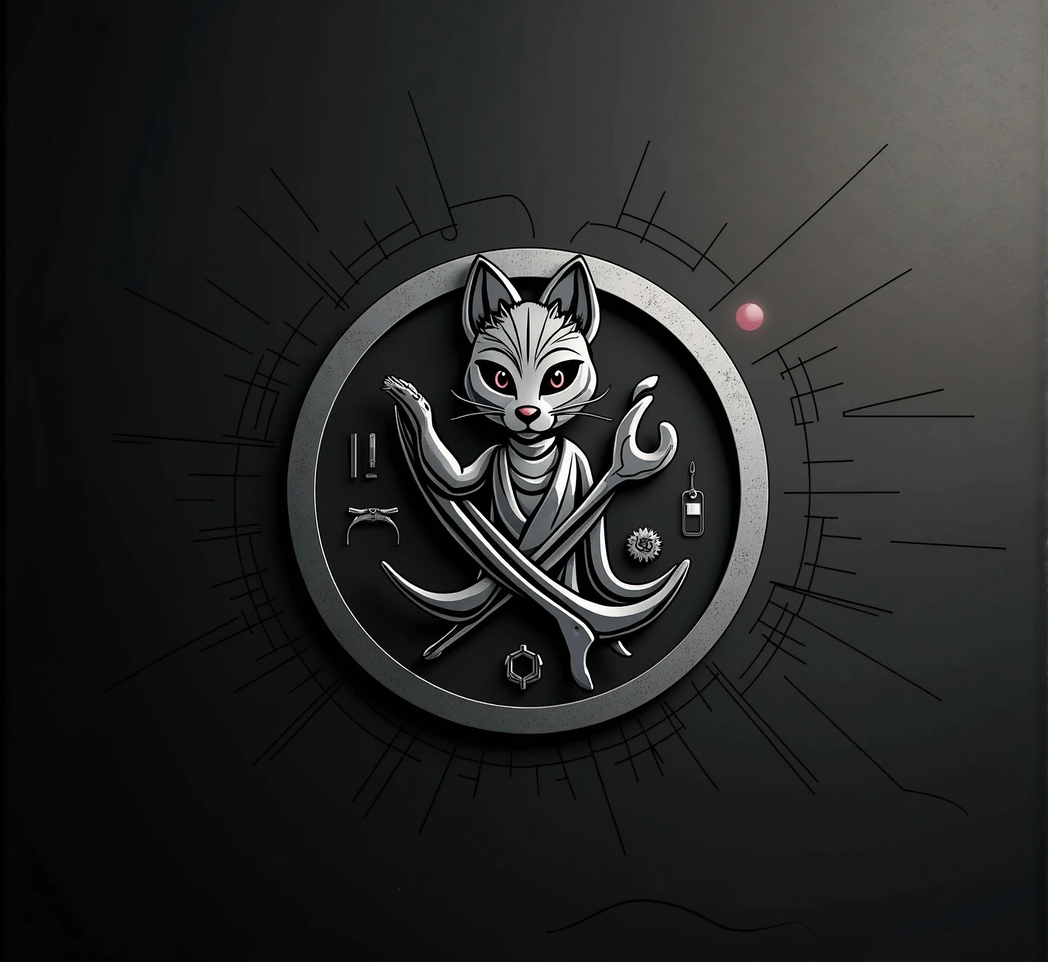 Logo for a barbershop with an urban style that says Eros barber shopp and includes a cat with hair cutting machines and hair cutting scissors