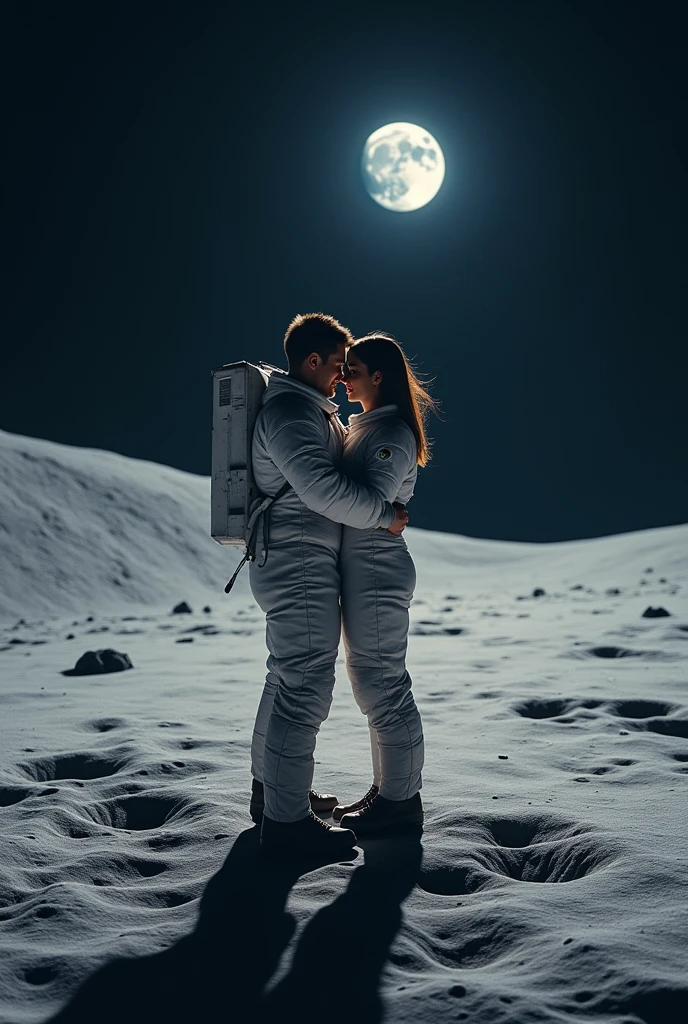 a couple of lovers on the moon