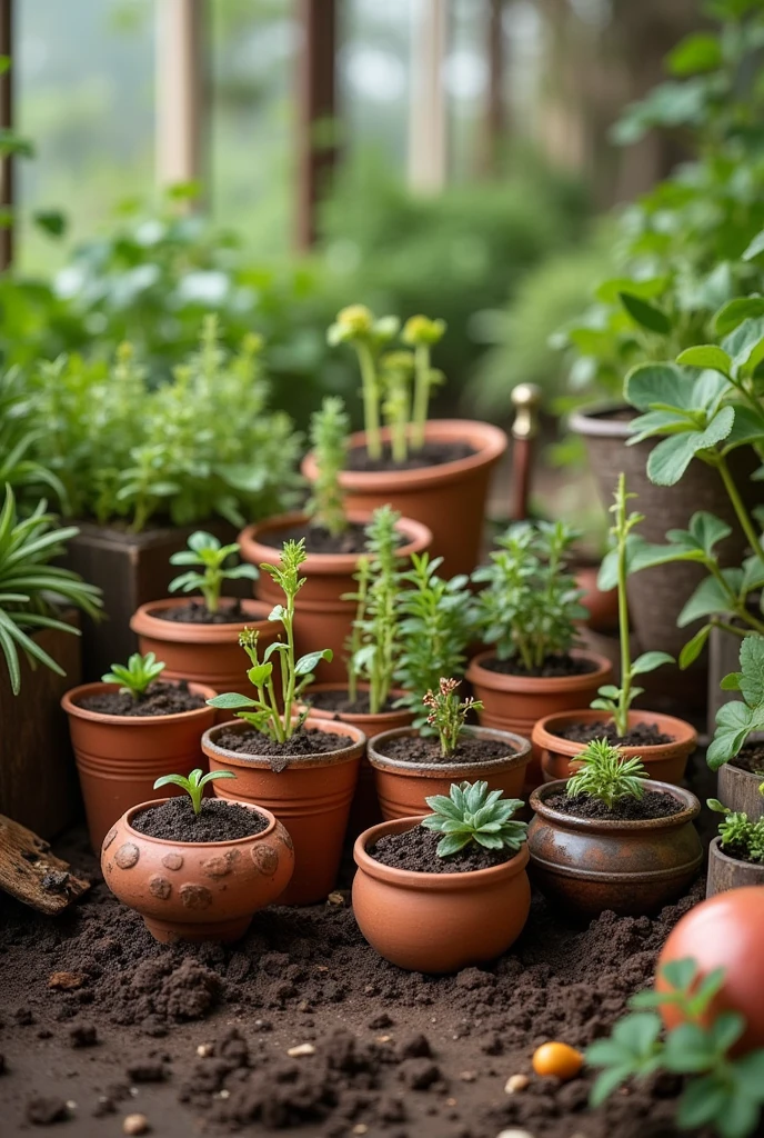 containers of various shapes for sowing