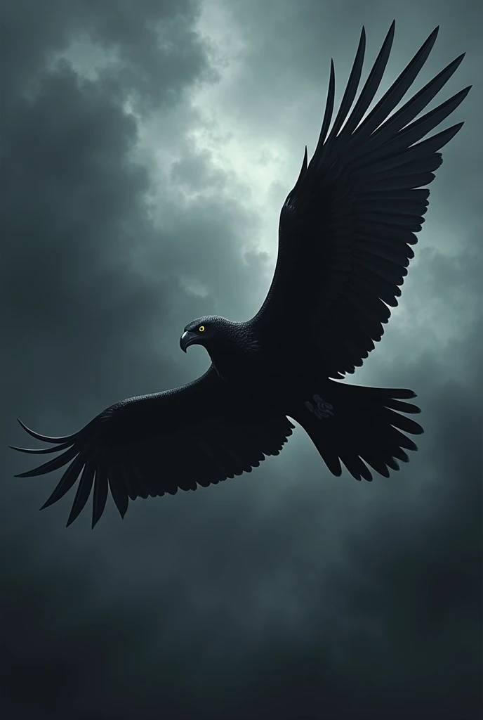 Create a vulture in the dark sky by stretching its wings but only making it look black
