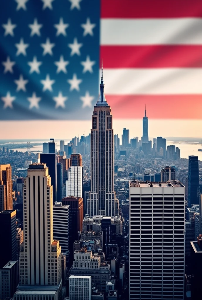 Create an image with New York and the United States flag as a background and in the center say Visa Advice with a phrase about visas and below say advisor Jonathan Guerrero