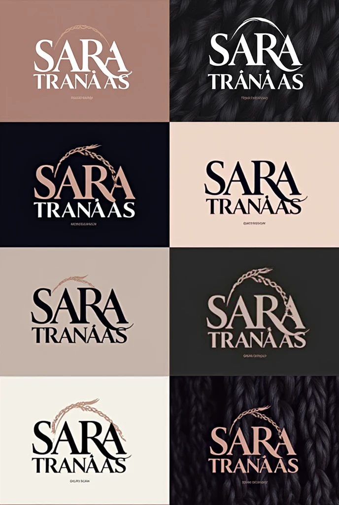 Create 10 brand logos named SARA TRANÇAS related to braids can change the background color and add more details  the name is SA SARA TRANÇAS