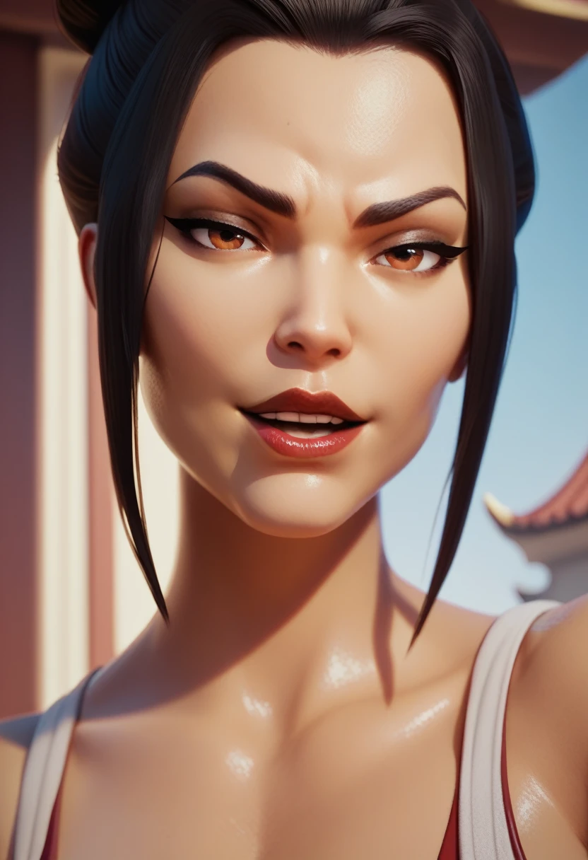 (masterpiece) (best quality) (detailed face) (8k) (sharp focus), artificial intelligence, sexy, Asian, Chinese Azula, tanned skin