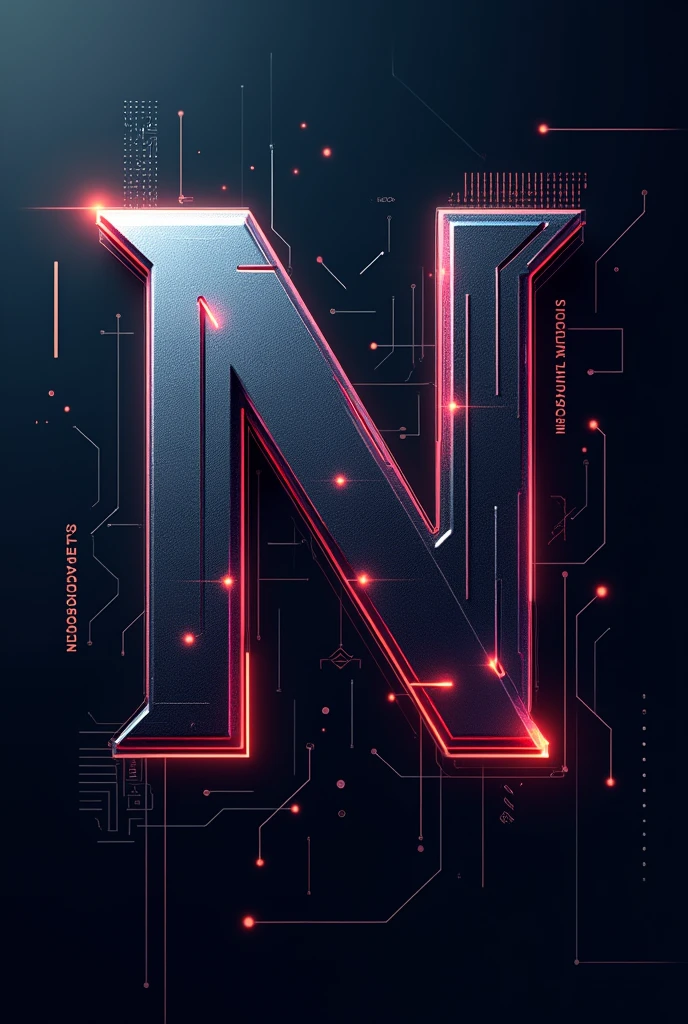 Profile picture with the letter N with technology