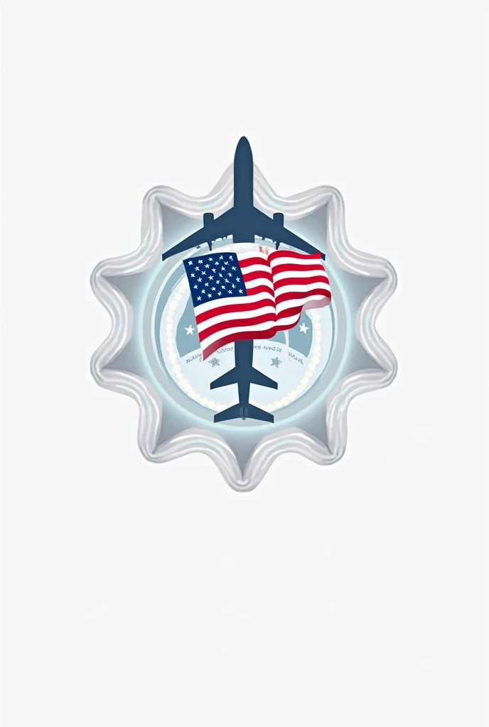 Create an American visa advice image with a US logo and an airplane