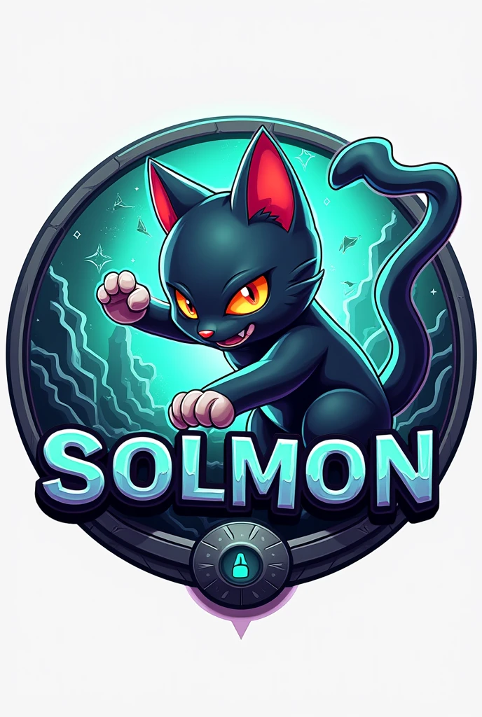 Design a circular logo for 'SOLMON - Solana Monsters,' focusing on a 3D stylized cat creature. The logo should capture the sleek, modern aesthetic of the SOLMON universe, with the cat character prominently featured at the center.
Main Character Focus: The cat character should be depicted in a dynamic, attacking pose, rendered in a 3D stylized manner. Use a color palette inspired entirely by the Solana theme, including shades of blue, green, and purple, with glowing accents that emphasize the cat's presence and personality. The character should blend power and cuteness, with smooth curves and bold details that make it stand out.
Elemental Background: Surround the cat character with a circular border that incorporates abstract, digital, or cosmic elements, all rendered in the Solana color palette. The background should harmonize with the character, creating a visually cohesive design that reflects the modern, digital essence of the Solana network.
Typography and Details: The text 'SOLMON' should be prominently displayed within the circular design, using bold, rounded typography that feels both modern and adventurous. Integrate small, subtle details like digital sparks, stars, or waves around the text, all within the Solana color scheme, to enhance the otherworldly, magical vibe. The overall design should be clean, balanced, and visually impactful, making it easily recognizable and suitable for branding purposes.