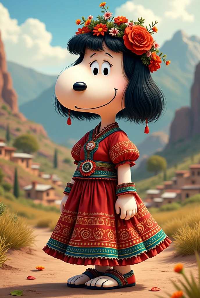 Snoopy woman dressed as a Chilean