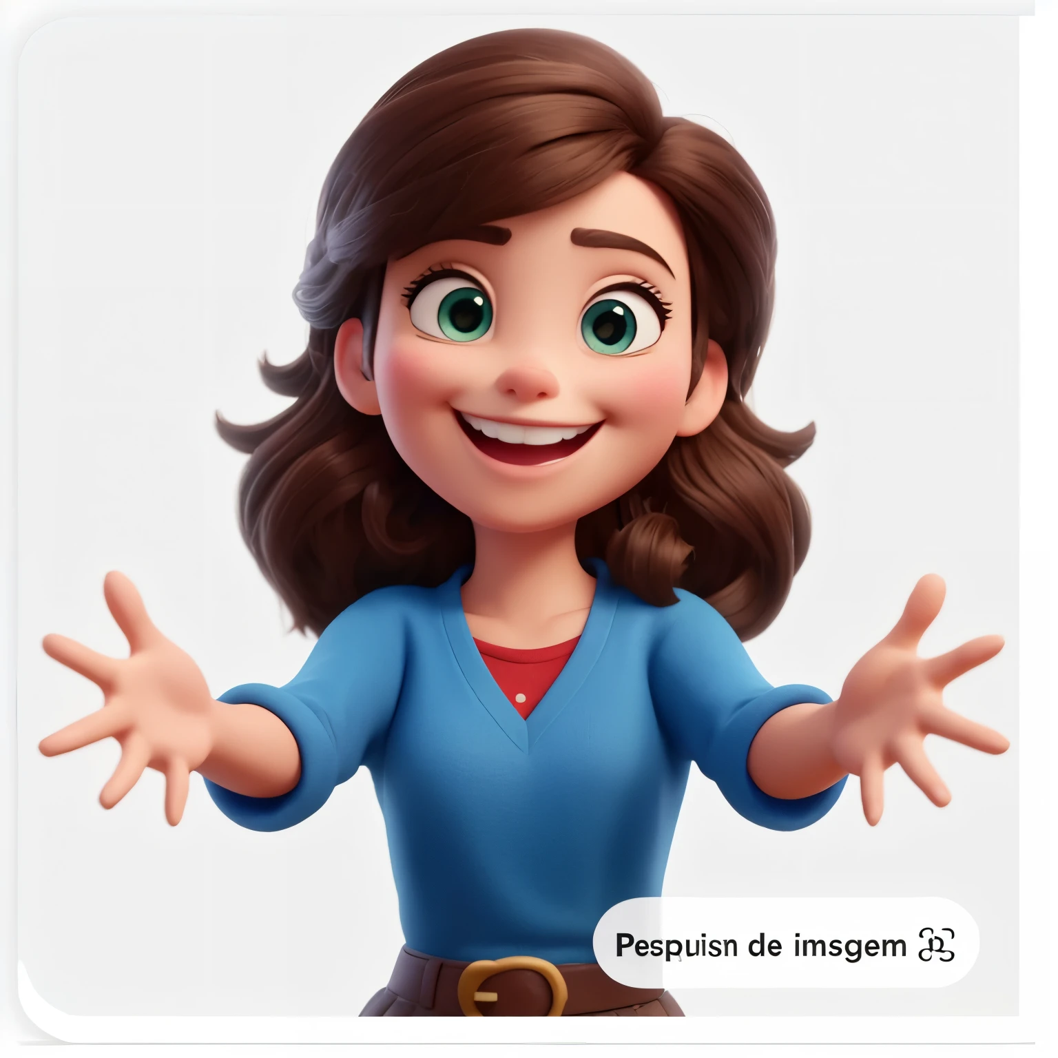 create a disney pixar style smiling and with a common yellow sweatshirt