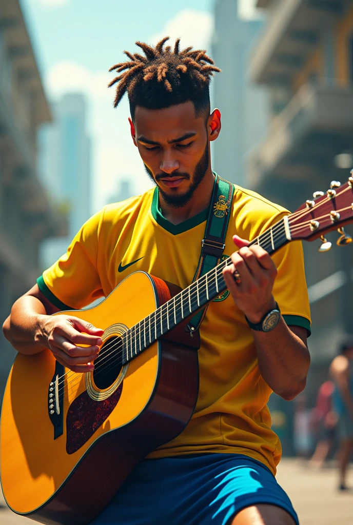 Neymar playing guitar