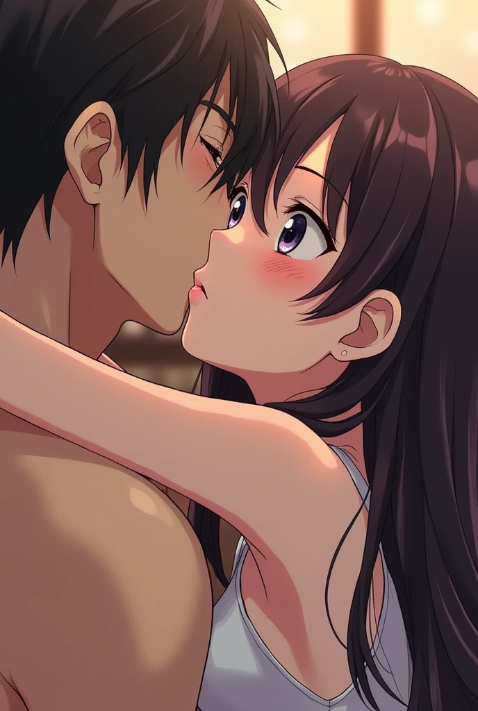 beautiful and sexy 12 year old asian anime girl sucking on a mans huge cock
