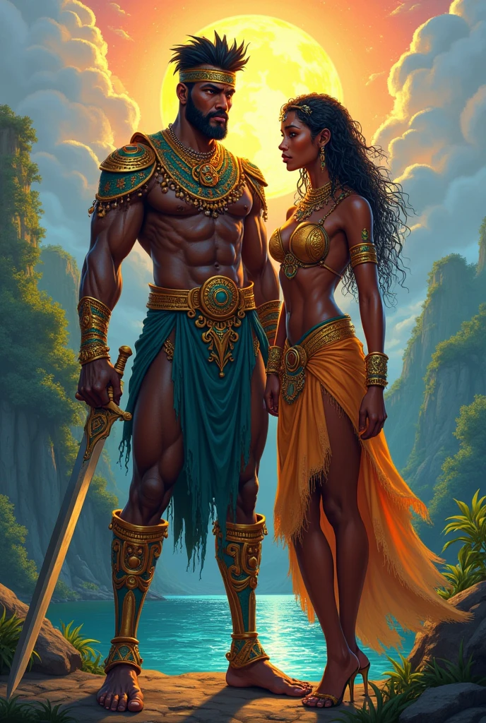Um wallpaper de Ogum e oxum 
