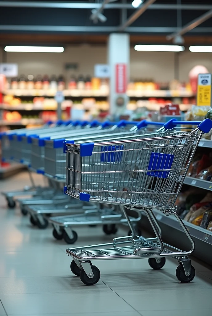 Various shopping carts from a supermarket . Where my width is 100% and my height is 800px
