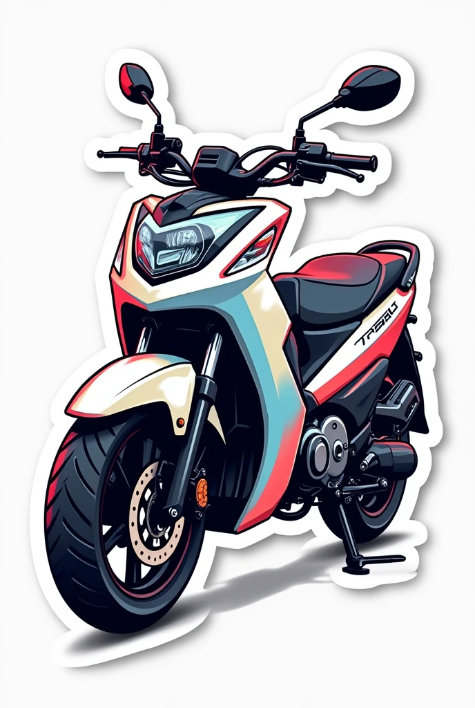 Create a sticker to put on motorcycles and bicycles of a motorcycle influencer named KASSI0_OFC with a white pop 110 in grade
