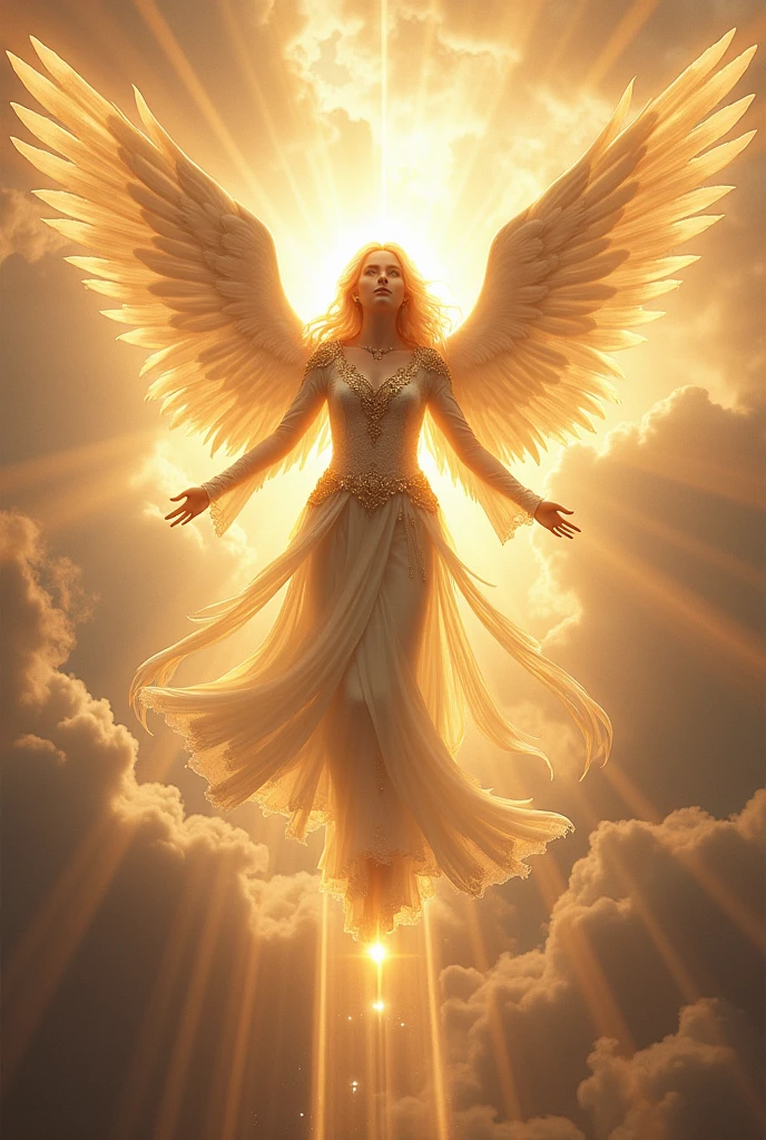 Seraphine coming down from heaven with army