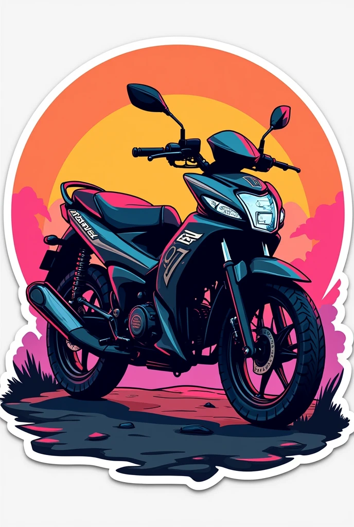 Create a sticker to put on motorcycles and bicycles of a motorcycle influencer named KASSI0_OFC The sticker must have a motorcycle in the grade specifically a pop 110i