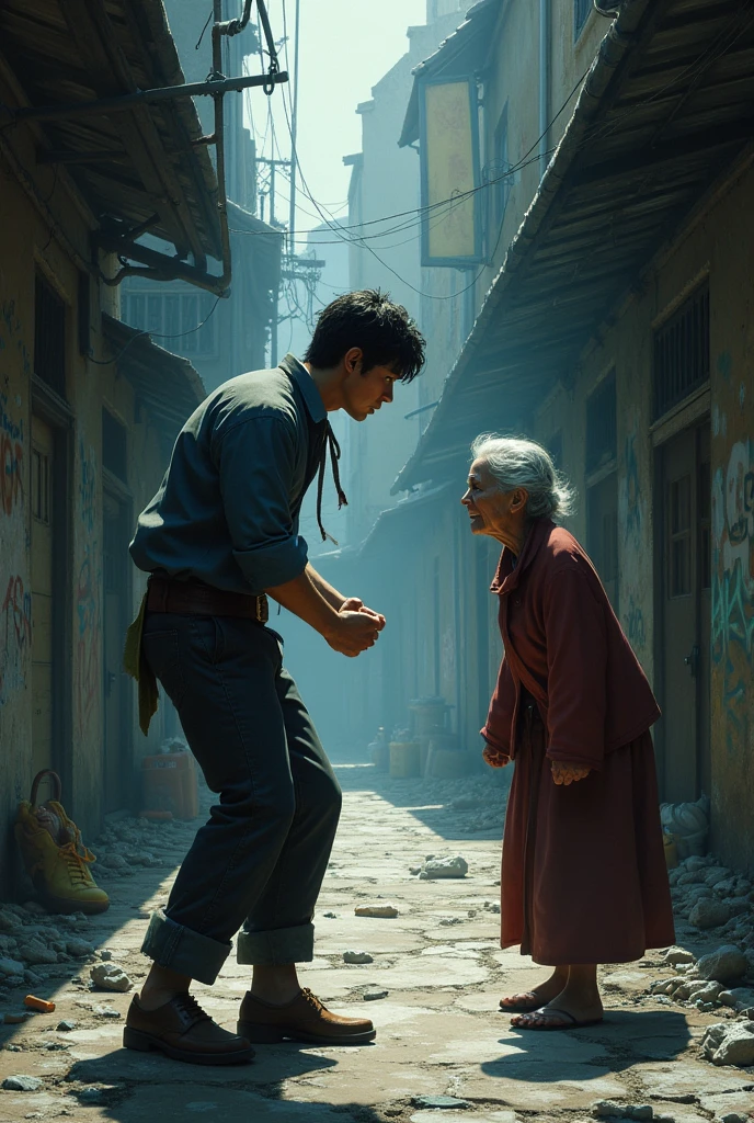 Generates itadori hitting an old lady