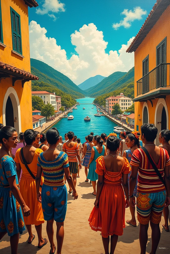 A spectacular canvas work to win a competition but not so difficult to draw about the cultural identity of creative Panama