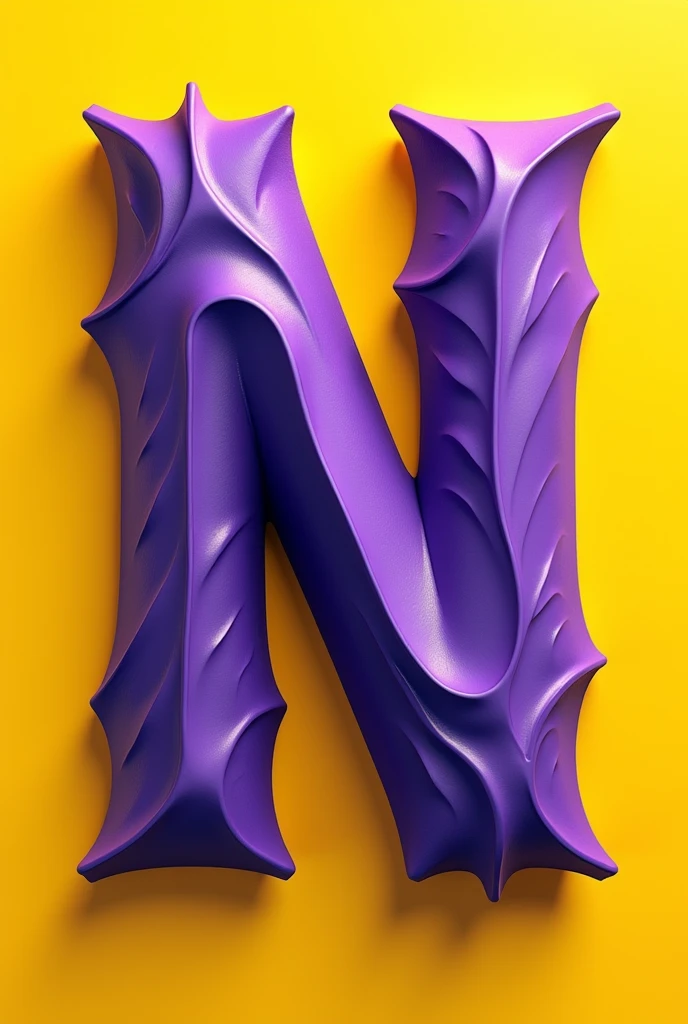 Letter N purple yellow background
