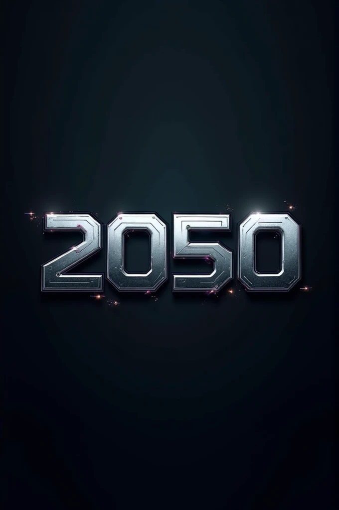Generate a logo that says "2050" with futuristic and robotic design.