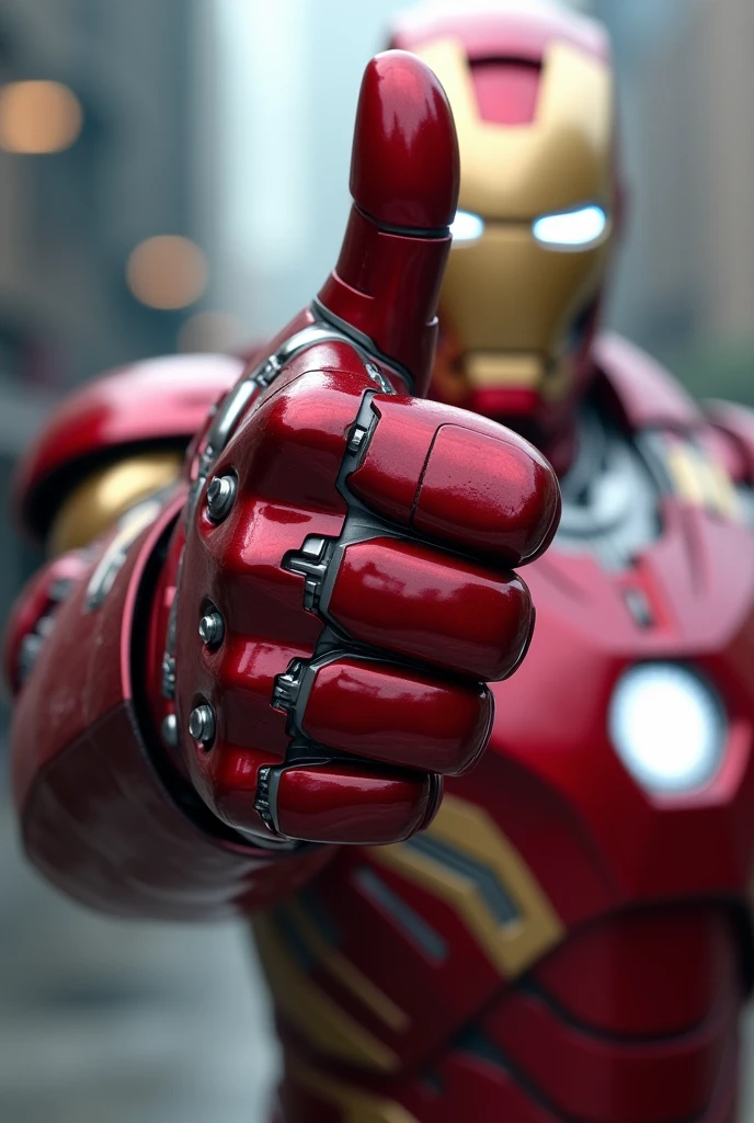 Iron Man's hand like that 👍, sign of good