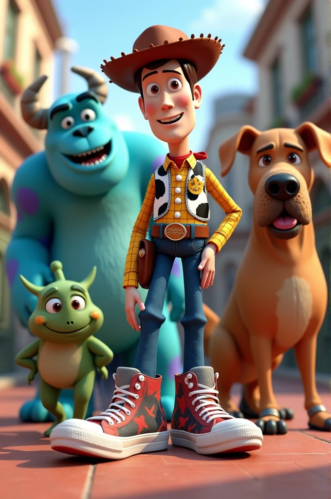 Pixar characters wearing sneakers