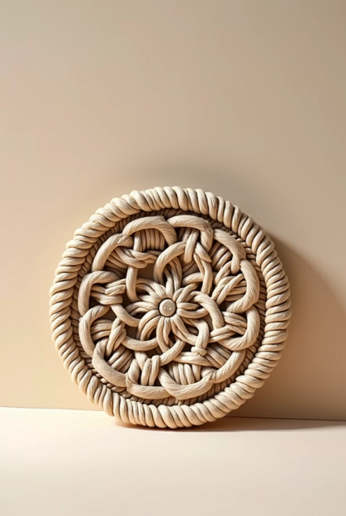 An image of macramé coaster for small brand logo