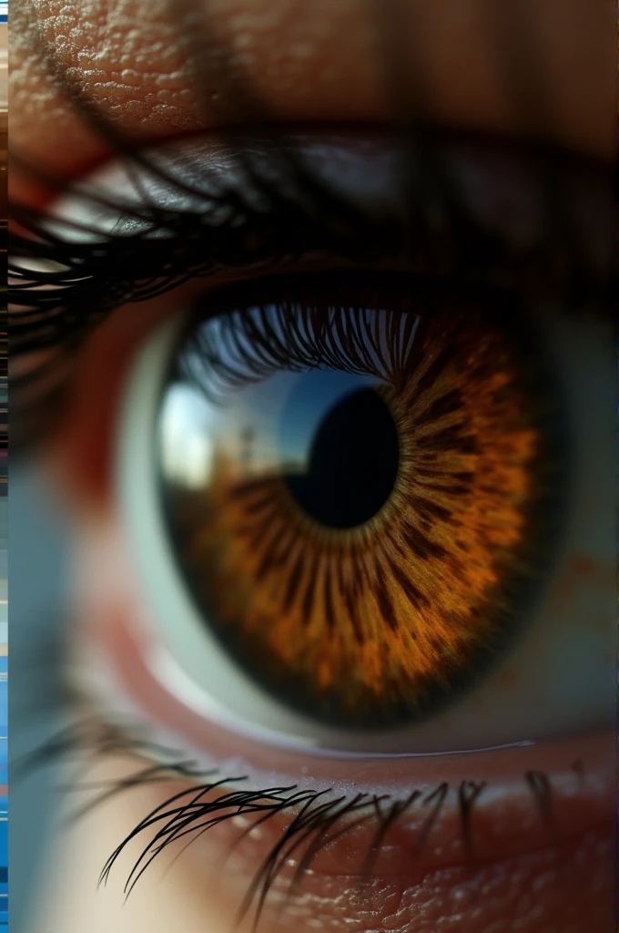 Fait une image d'une iris marron foncé avec un tout petit peu de vert au milieux 