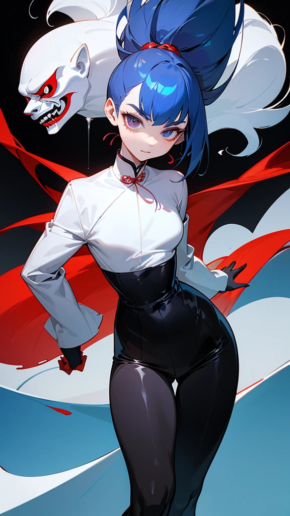 red hair, black hair, multicolored hair, short hair, ace in hand, little girl, sexy posing, stockings, detailing, crotches, best character quality, dog pose, panties, embarrassed look, love, skirt