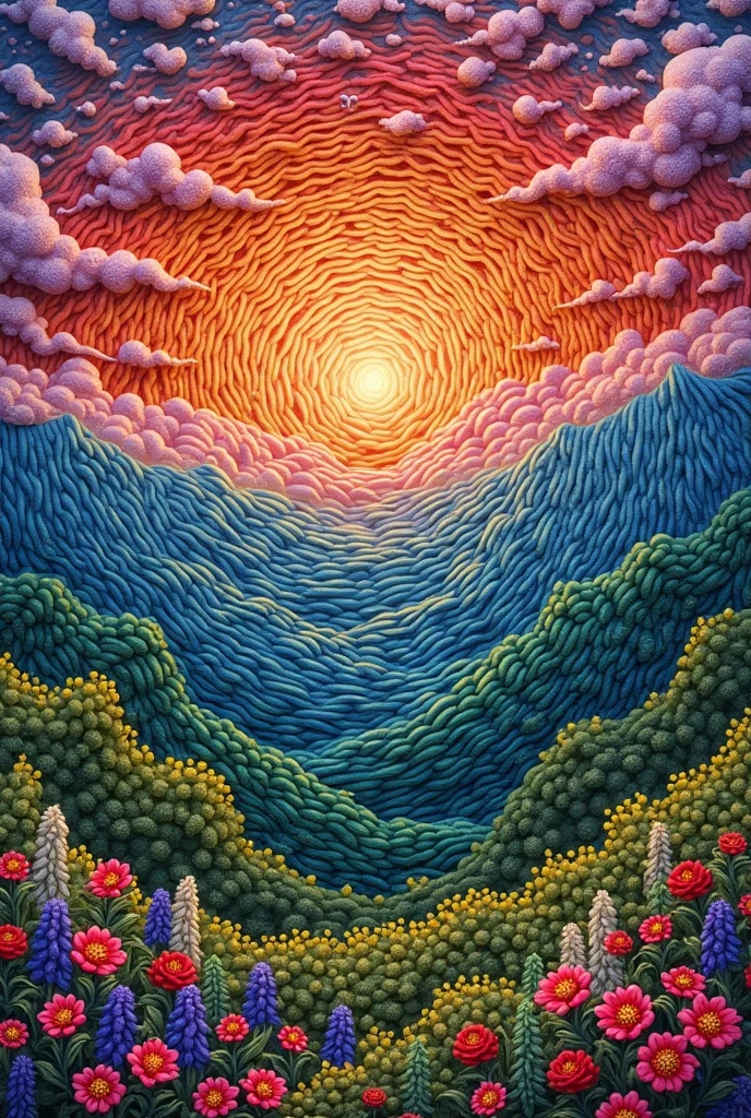 A macramé image for Instagram photo beautiful landscape with vibrant colors
