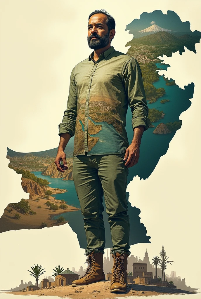 Generate a picture of Pakistan map as a human