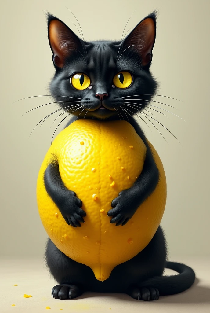 make a black cat with a very funny Sicilian lemon body