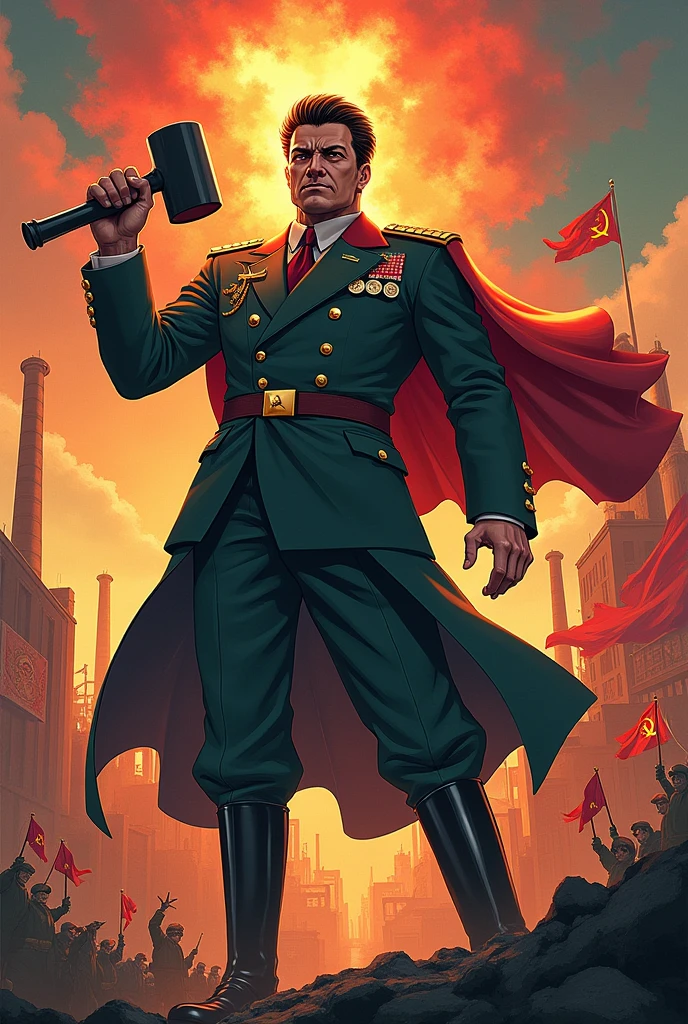 A mixture of Salvador Dali and Hitler. standing next to a tank. pointing ahead with one finger.