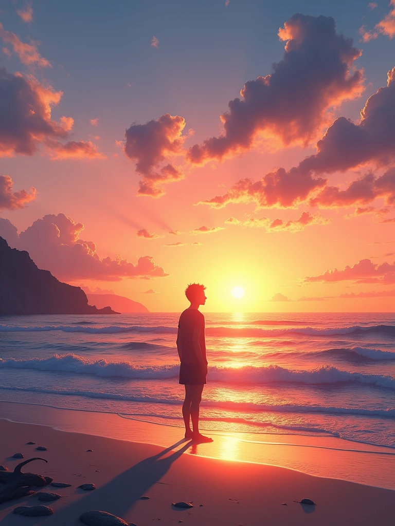 sunset on a beach