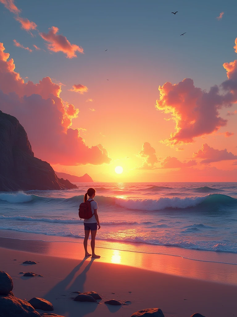 sunset on a beach