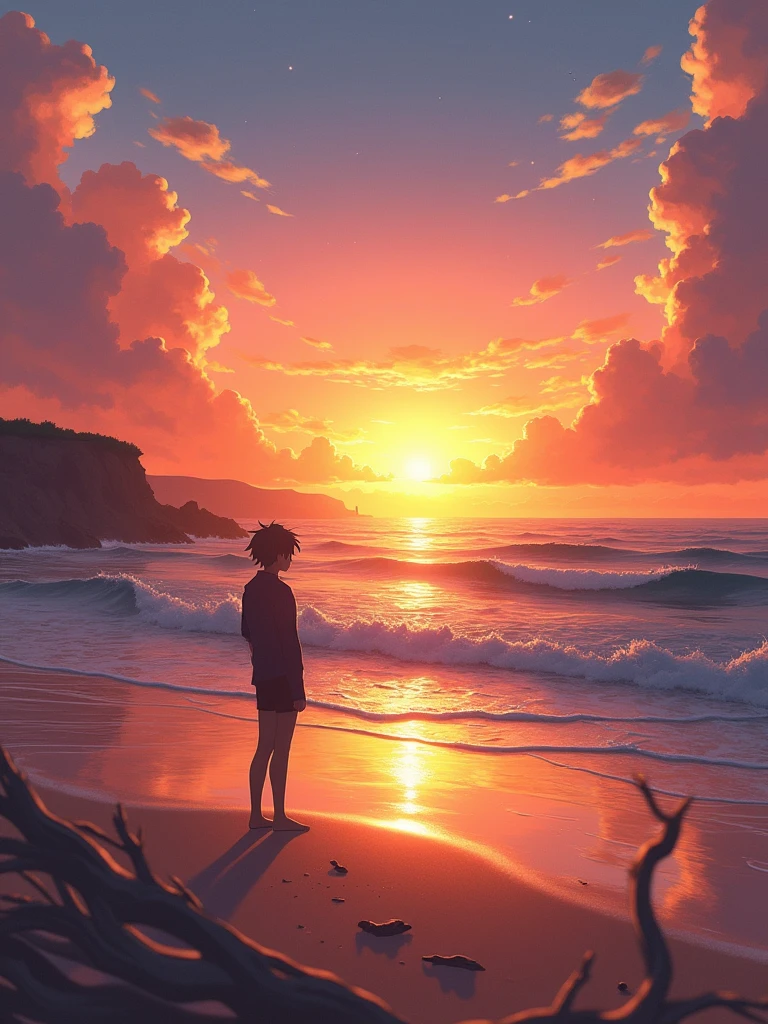 sunset on a beach