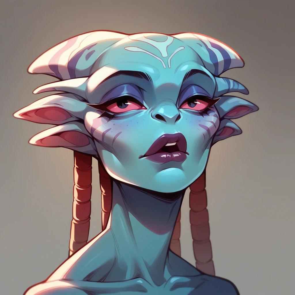 face for  alien female woman, very monstric, alien movie