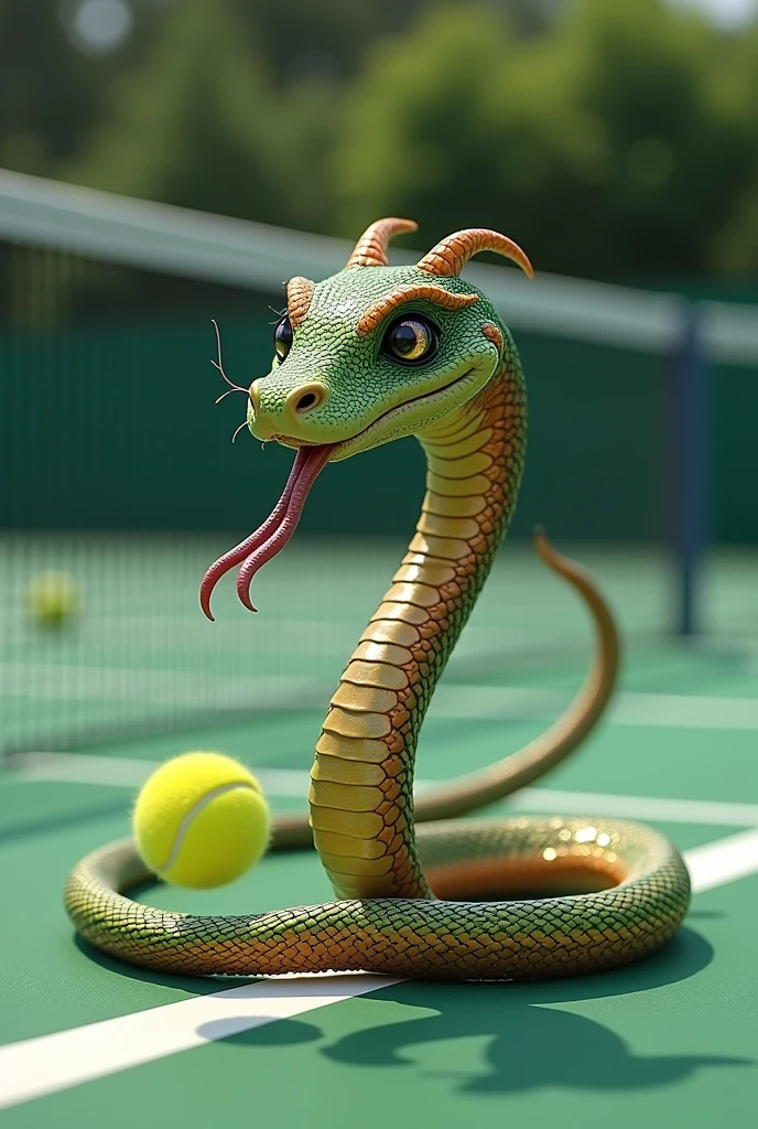 Un serpent qui joue au tennis 