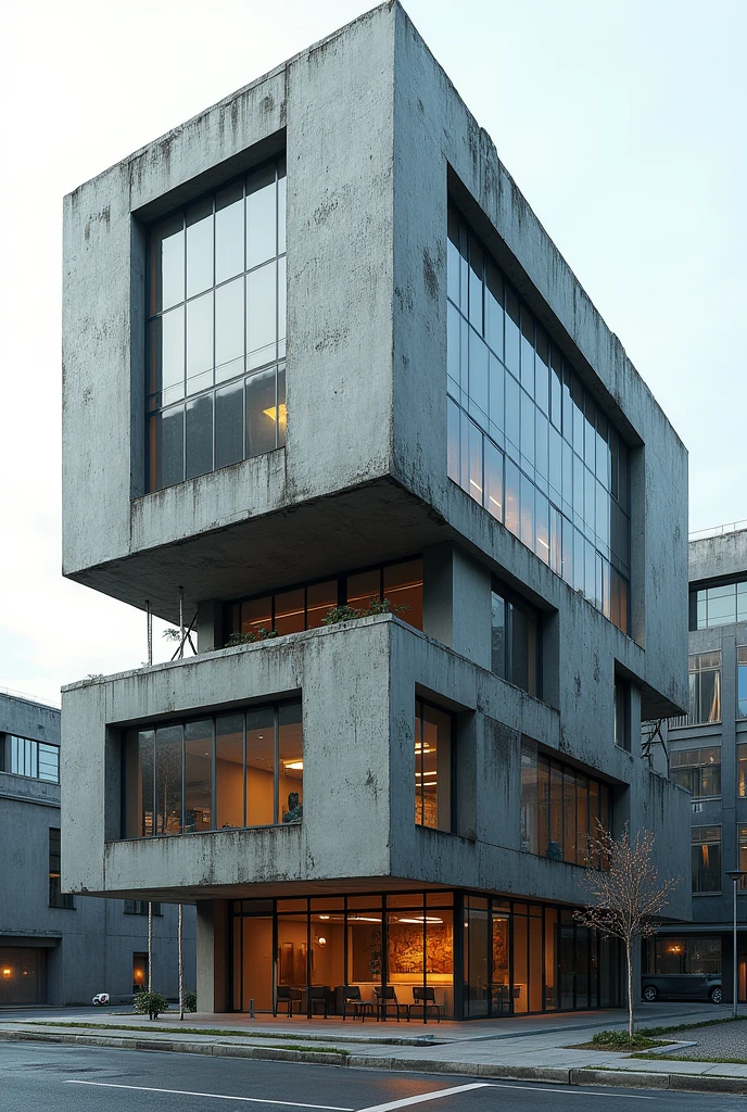 Administrative building, two floors, industrial avant-garde style