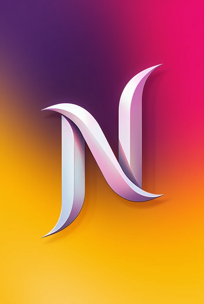 Letter N purple yellow background 
