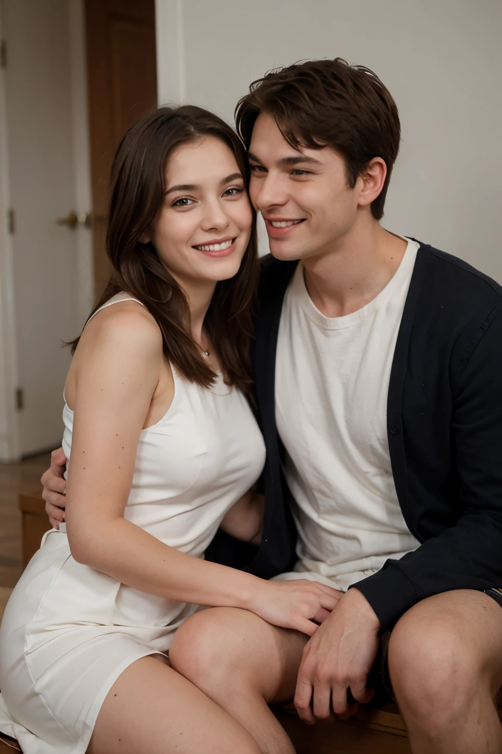 creates a couple between a man and a woman smiling