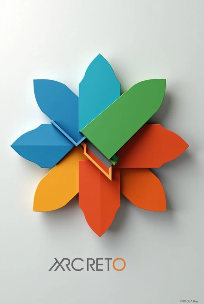 ARCRETO company logo, manufactures 3d panels for walls, modern design with colors